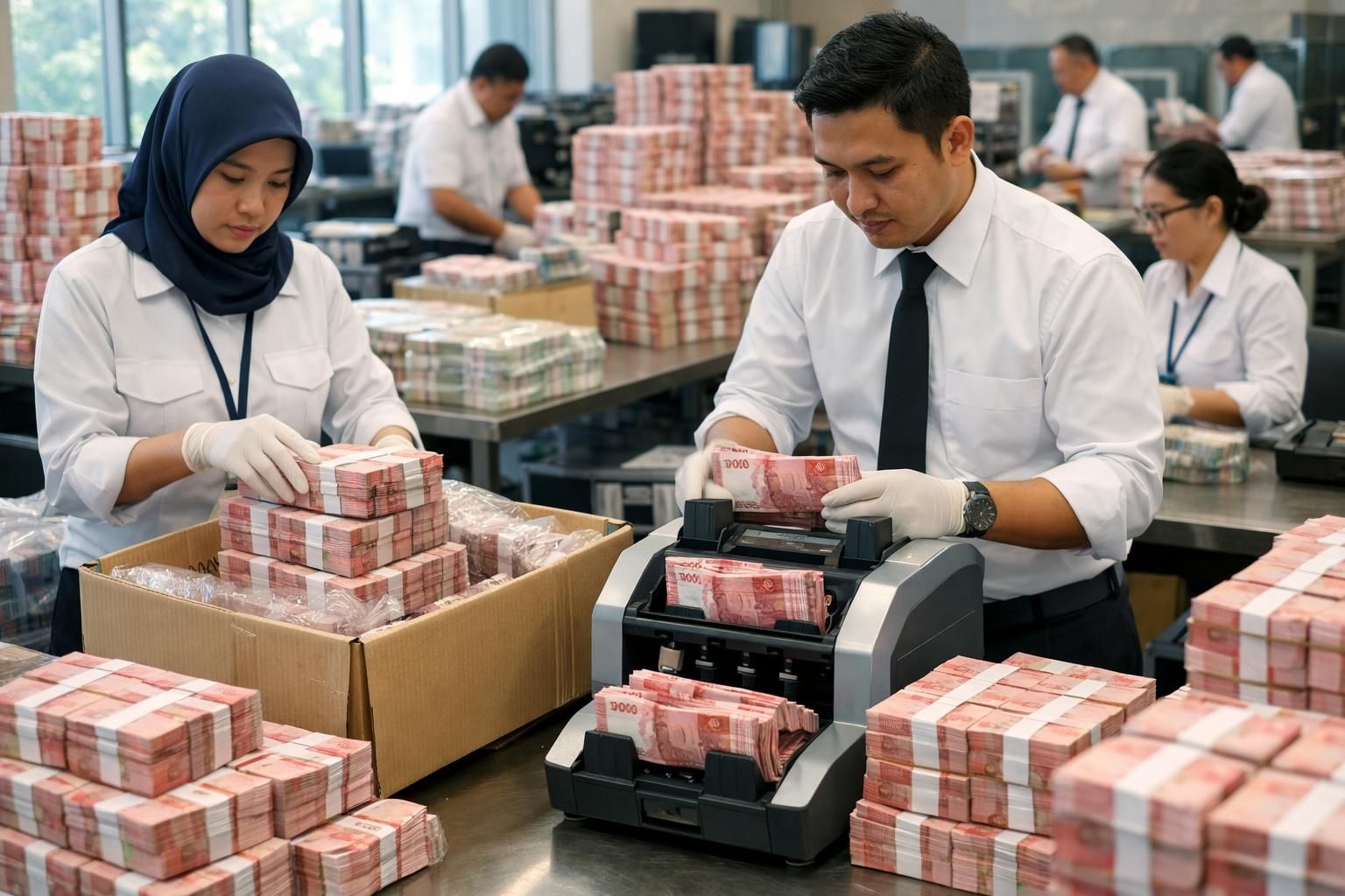 bank indonesia telah menyiapkan uang tunai sebesar rp185,6 triliun untuk memenuhi kebutuhan ekonomi selama bulan ramadan 2026, guna mendukung kelancaran transaksi dan aktivitas masyarakat.