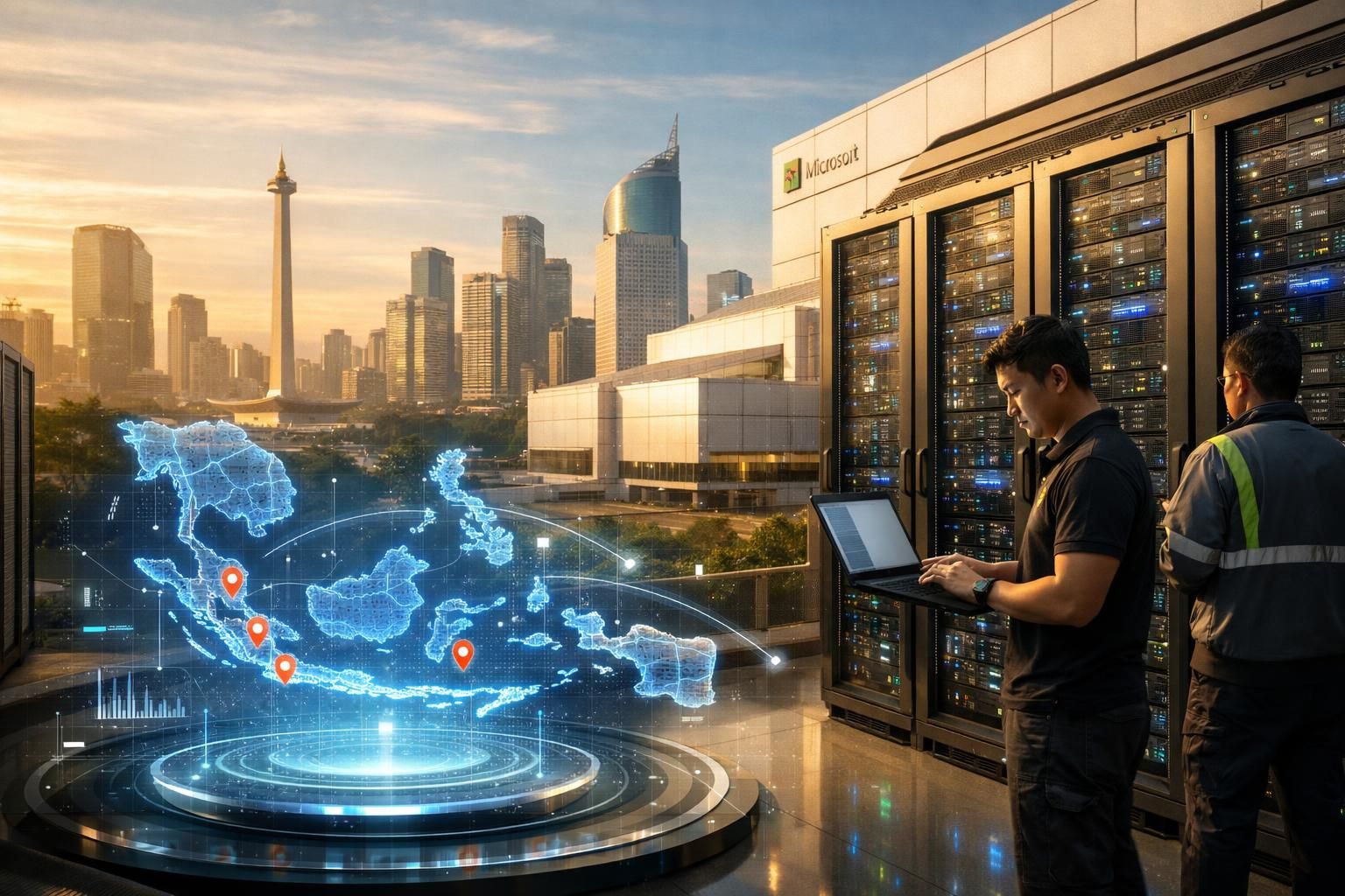 microsoft mengumumkan perluasan investasi pusat data cloud di asia tenggara, termasuk indonesia, untuk meningkatkan infrastruktur digital dan mendukung transformasi bisnis di kawasan.