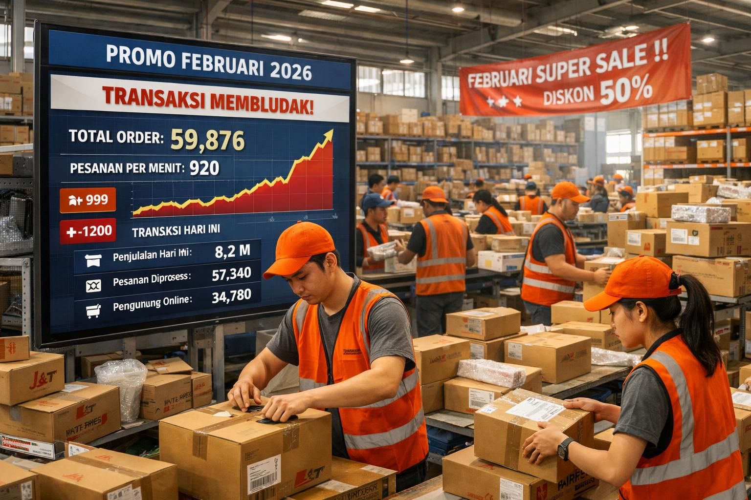 shopee mencatat peningkatan signifikan dalam transaksi selama kampanye promosi februari 2026, menawarkan berbagai penawaran menarik dan diskon kepada konsumen.