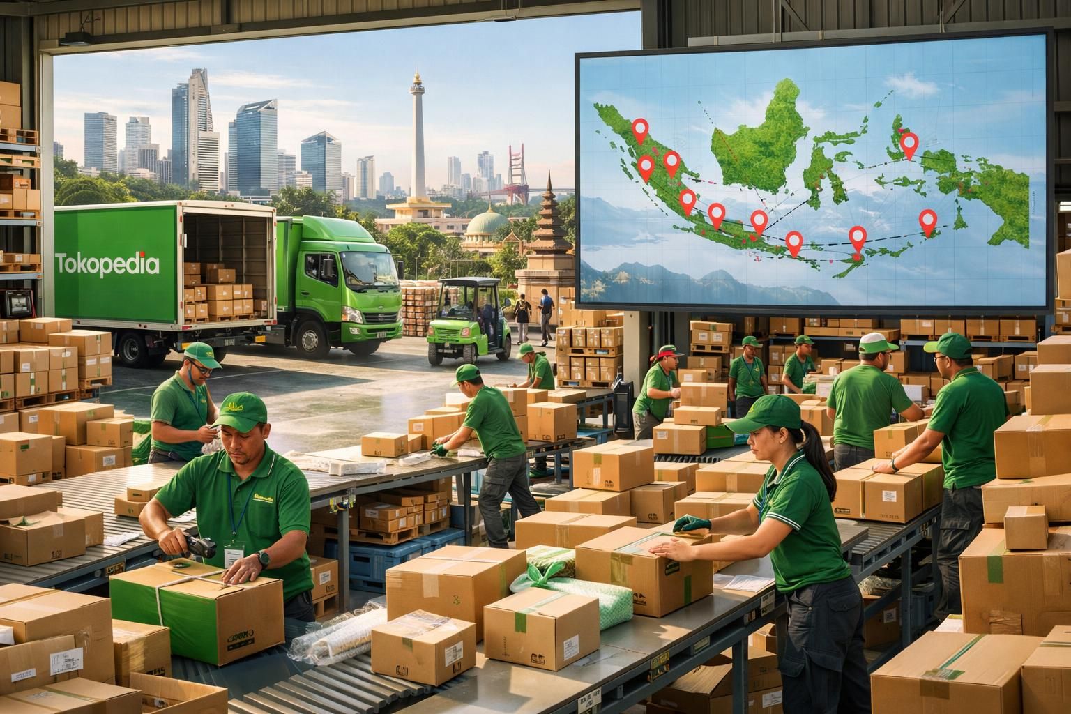 tokopedia memperluas layanan logistik cepatnya ke 12 kota baru di indonesia, meningkatkan kemudahan dan kecepatan pengiriman untuk pelanggan di berbagai wilayah.