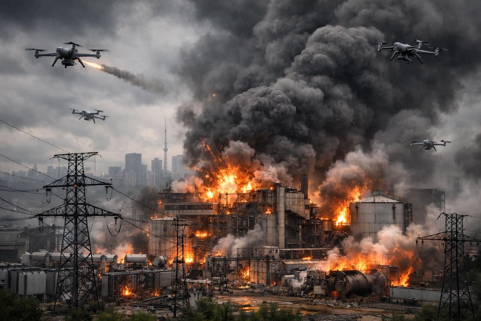 ukraina melaporkan serangan drone rusia yang menargetkan fasilitas energi penting di wilayah kyiv, meningkatkan ketegangan regional dan dampak pada pasokan listrik.