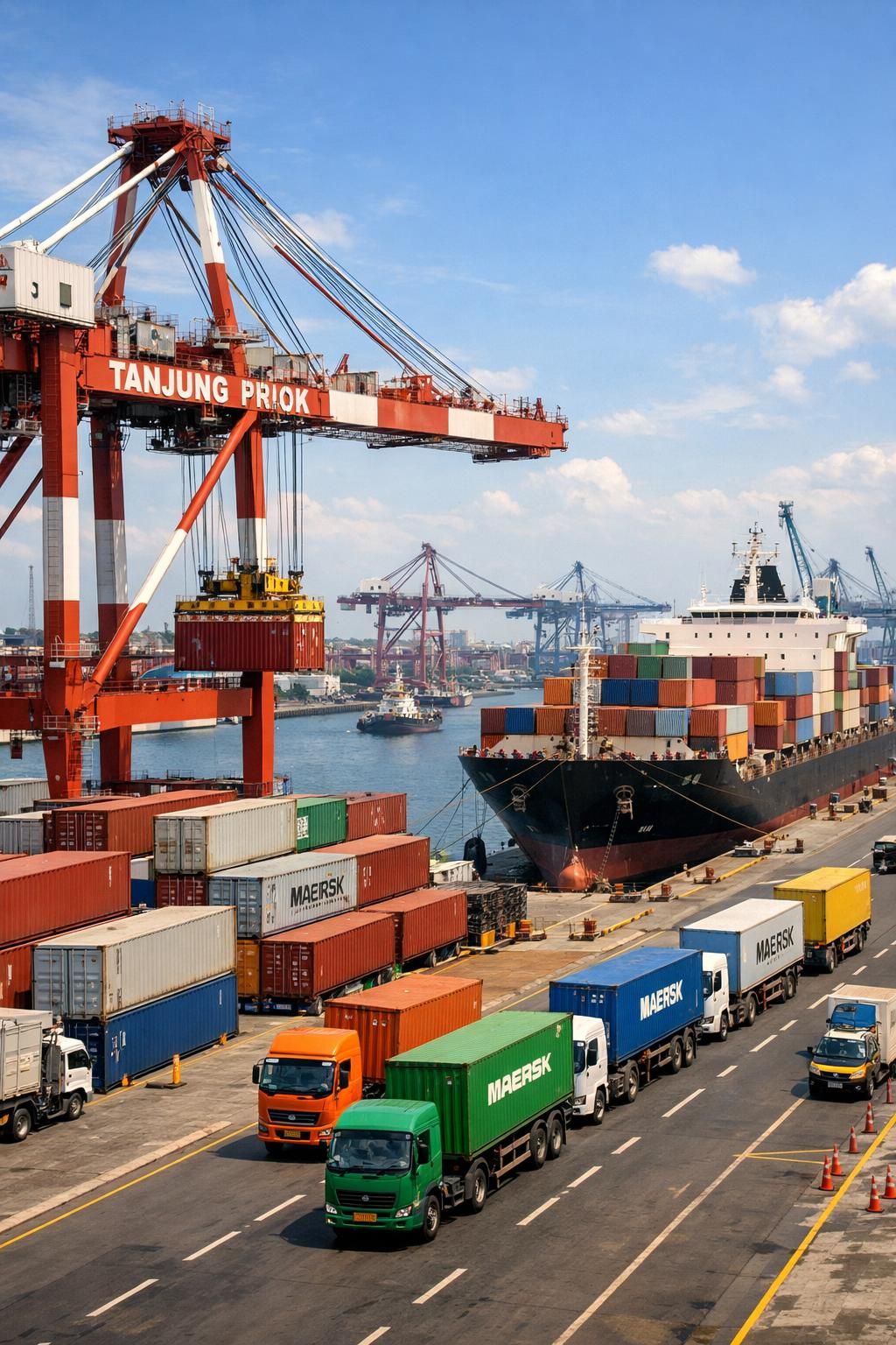 aktivitas di pelabuhan tanjung priok meningkat tajam seiring dengan lonjakan perdagangan nasional di jakarta, memperkuat peran pelabuhan utama dalam perekonomian indonesia.