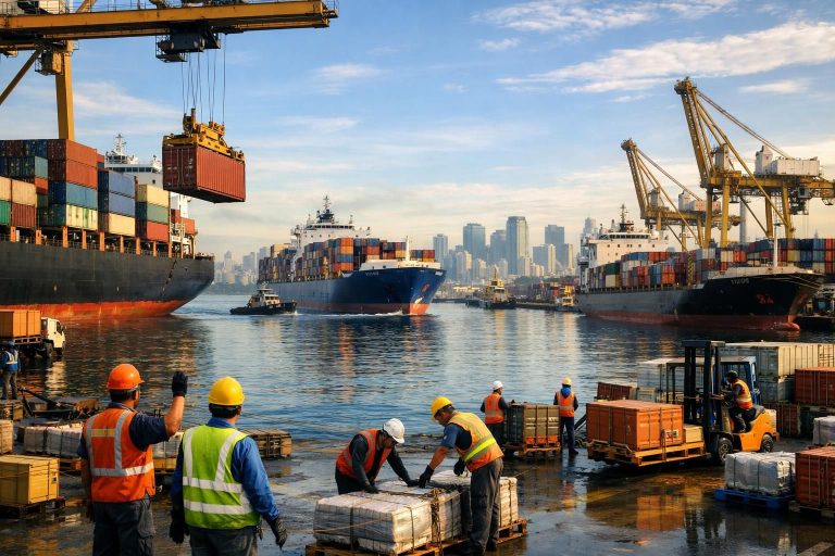 aktivitas pelabuhan tanjung priok di jakarta meningkat signifikan seiring lonjakan perdagangan nasional, memperkuat peran penting pelabuhan ini dalam perekonomian indonesia.