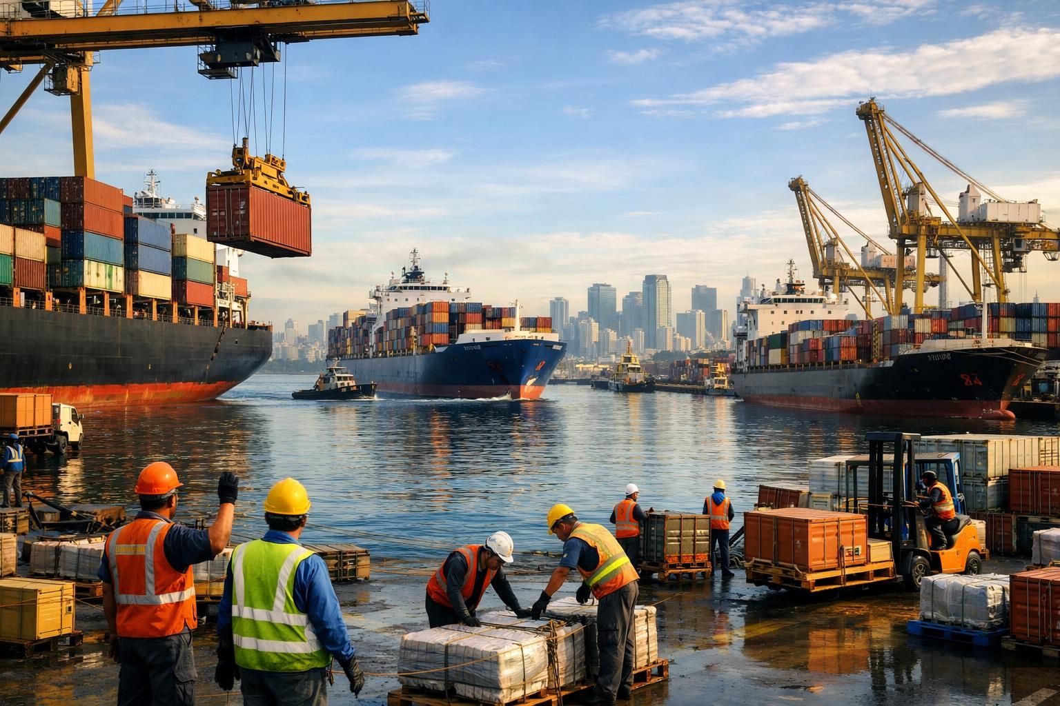 aktivitas pelabuhan tanjung priok di jakarta meningkat signifikan seiring lonjakan perdagangan nasional, memperkuat peran penting pelabuhan ini dalam perekonomian indonesia.