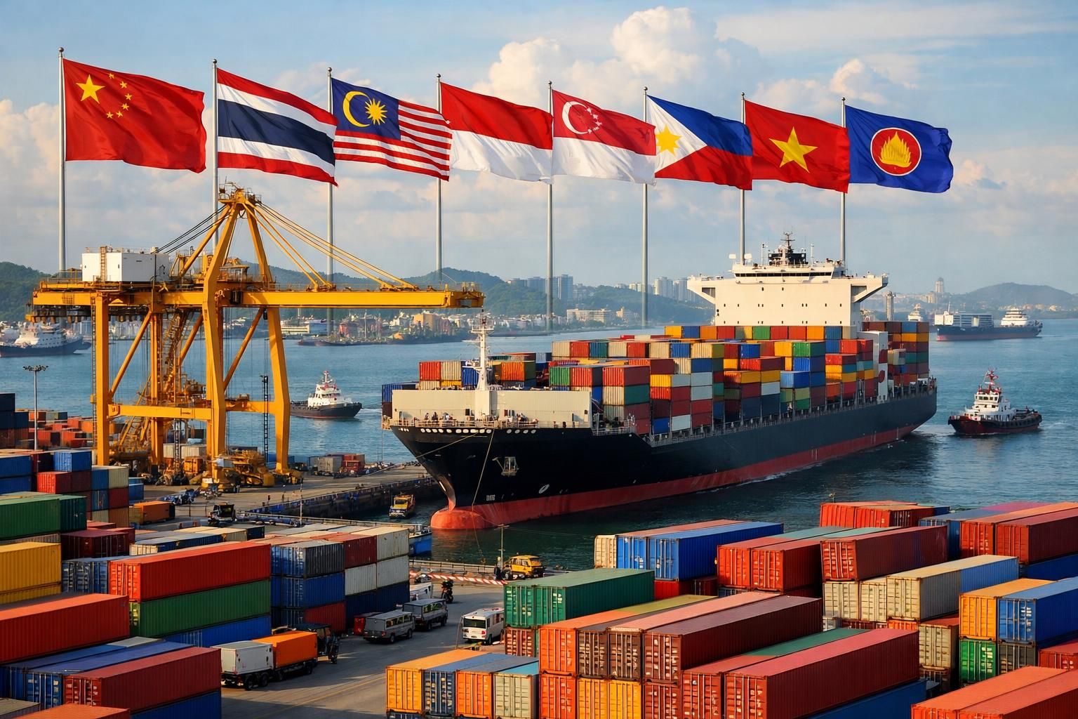 china memperkuat hubungan perdagangan dengan negara-negara asia tenggara untuk meningkatkan kerja sama ekonomi dan peluang investasi di kawasan ini.