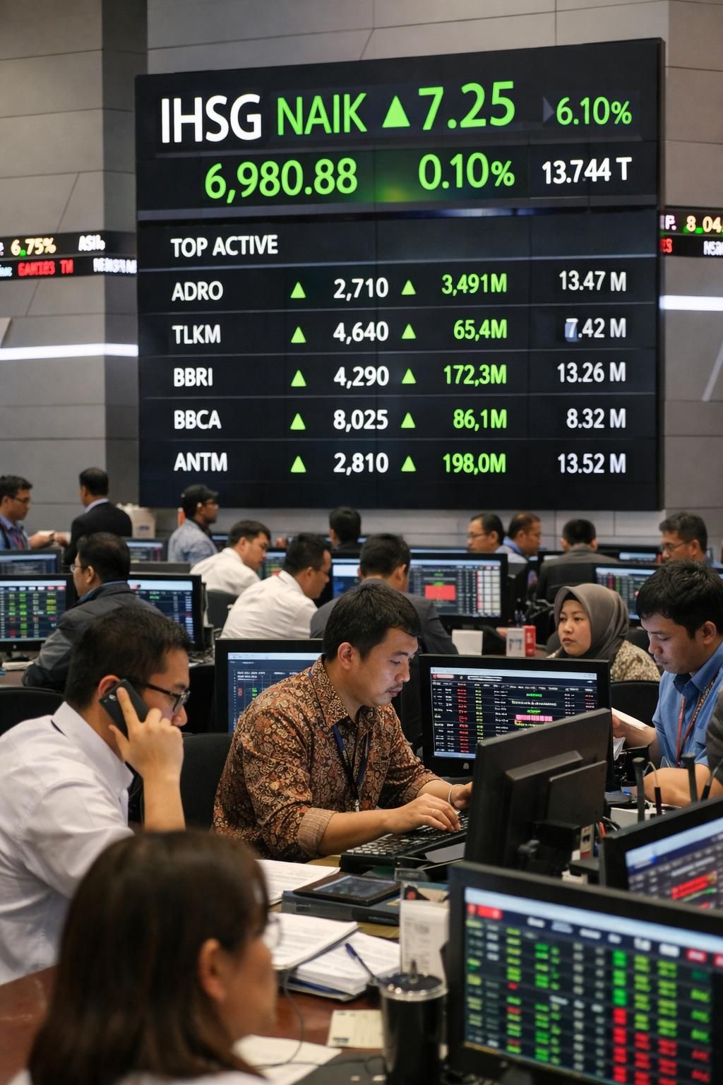 indeks saham indonesia mencatat kenaikan kapitalisasi pasar yang signifikan mencapai rp14.889 triliun, menandakan pertumbuhan ekonomi dan kepercayaan investor yang kuat.