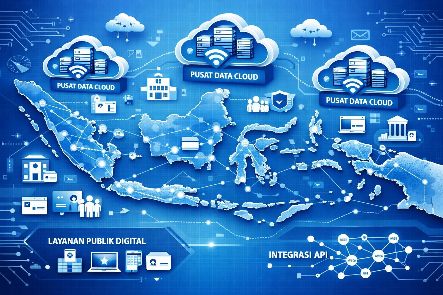 pemerintah indonesia mempercepat transformasi digital sektor publik dengan mengimplementasikan sistem berbasis cloud untuk meningkatkan efisiensi, transparansi, dan layanan kepada masyarakat.