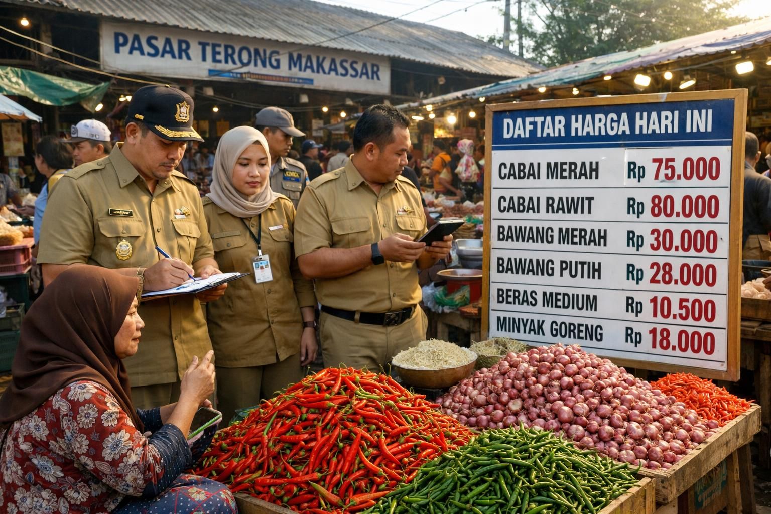 pemerintah kota makassar memperketat pengawasan harga bahan pokok di pasar tradisional untuk memastikan kestabilan harga dan melindungi konsumen.