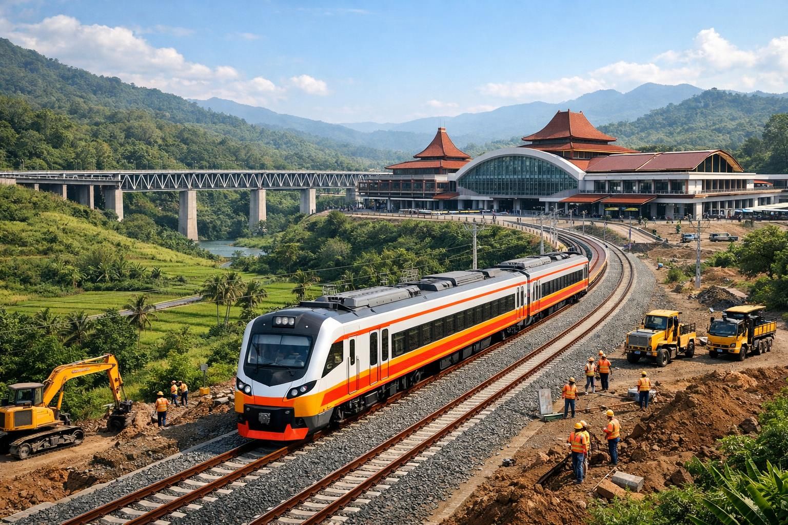 pemerintah memperluas jaringan transportasi kereta nasional di pulau jawa untuk meningkatkan konektivitas dan mempermudah mobilitas masyarakat.
