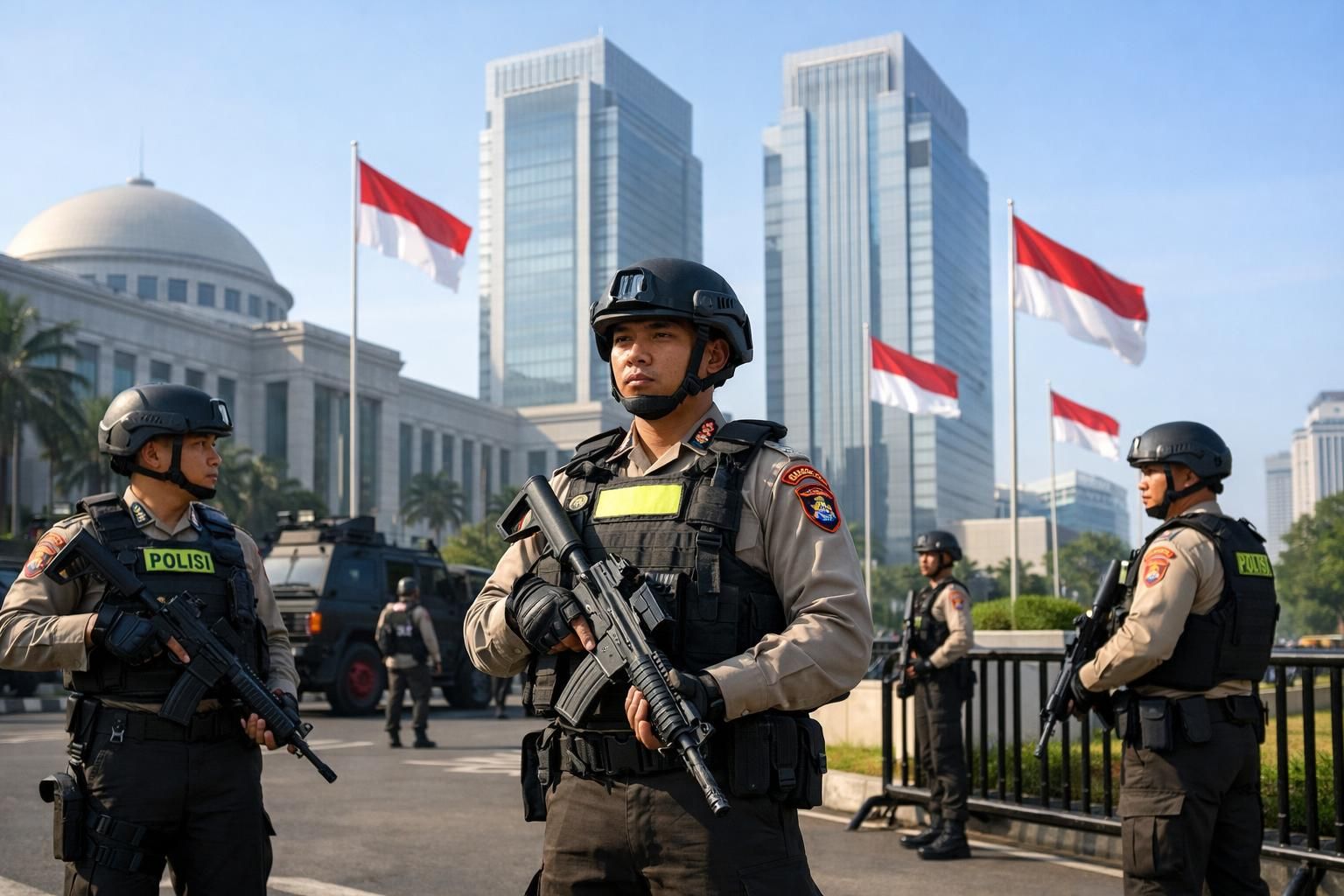 polisi jakarta meningkatkan pengamanan di pusat pemerintahan nasional untuk memastikan keamanan dan ketertiban selama kegiatan penting berlangsung.