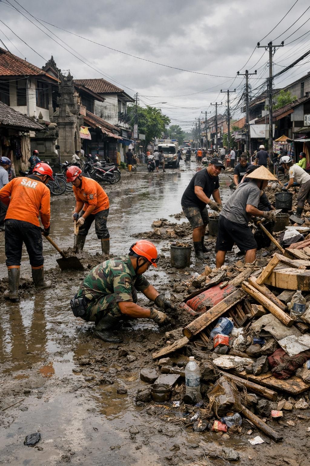air surut di bali pasca banjir hebat yang menewaskan 18 orang, dengan dua korban masih hilang. simak update terbaru kondisi wilayah terdampak.