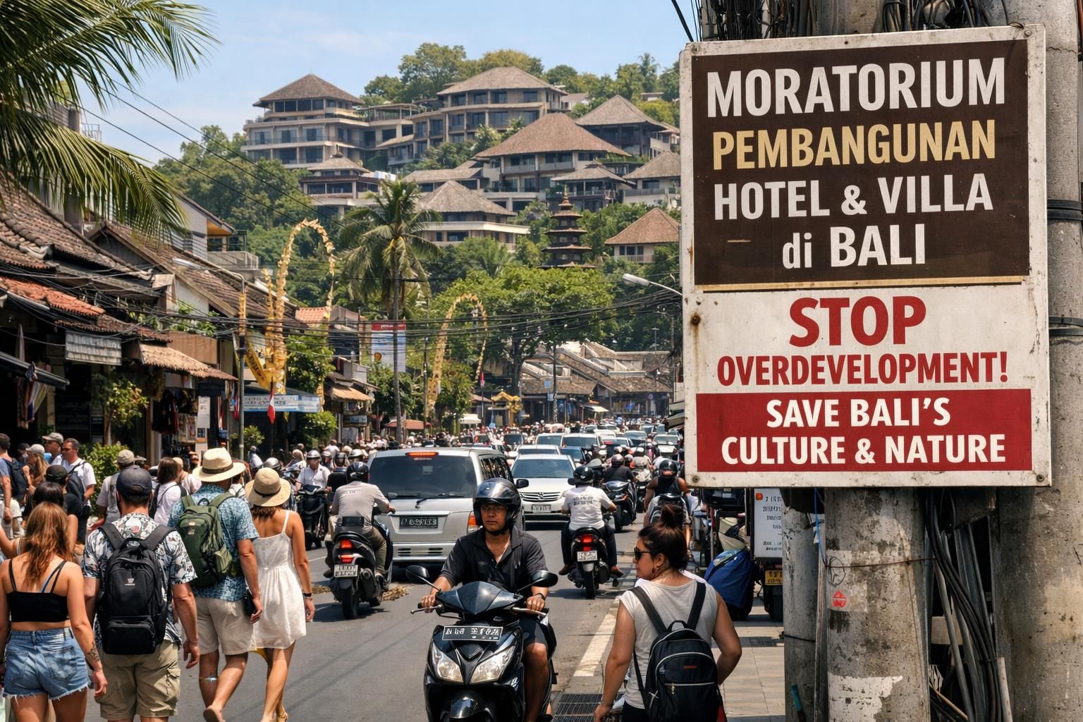 bali melarang pembangunan hotel baru guna mengatasi masalah overtourism, menjaga kelestarian lingkungan dan budaya lokal demi masa depan pariwisata yang berkelanjutan.